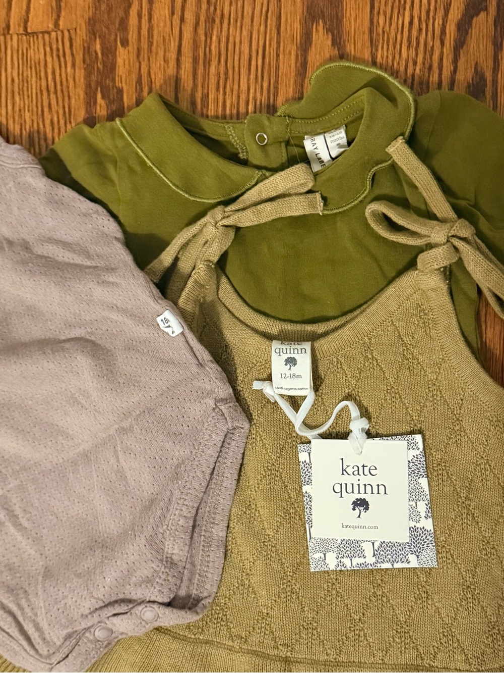 Kate Quinn Pointelle Sweater dress gray label bundle 12-18 months NWT - Picture 2 of 2